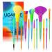 UCANBE Makeup Brushes Set 12pcs Rainbow Premium Synthetic For Foundation Powder Cream Blending Face Eyes Shadow Concealer Blush Eyeliner Eyebrow Make Up Brush Sets & Kits 12 pcs Rainbow Brush Set