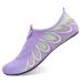 L-RUN Women Water Shoes Mens Barefoot Skin Aqua Socks for Run Dive Surf Swim Beach Yoga Quick Drying 8.5-9.5 Women/7-7.5 Men G Purple Green