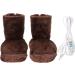USB Heating Shoes for Cold Days - Prevent Freezing & Slipping | Comfortable Brown Foot Warmers - Buy Online on GoSupps.com