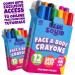 Blue Squid 12 Color Twistable Face Paint Marker Sticks Kit - Water Based Crayons for Kids & Adults | Halloween Belly Painting, Pregnancy Makeup | Body Paints Set - Buy Online on GoSupps.com