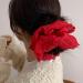 PURPLELILY Lace Scrunchies for Women Large Elastic Hair Scrunchy Eye Catching Hair Rope French Hair Bobbles Ponytail Holder Red - Buy Online on GoSupps.com