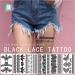 Sttiafay Black Lace Temporary Tattoo Thigh Arm Fake Tattoo Art Stickers Lace Body Transfer Tattoo Waterproof Sexy Tattoo Wedding Art Stickers for Festival Beach Party (Black)