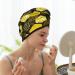 Geometric Bee Microfiber Hair Towel - Super Absorbent Coral Velvet Wrap for Women | Quick Dry for Long Curly & Thick Hair - Buy Online on GoSupps.com