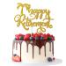 Tenhaisi Gold Glitter Happy Retirement Cake Topper with Tree Old AF Retirement Party Supplies