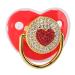 Baby Pacifier Silicone Baby Pacifier Nipple with Rhinestones Flexible for Home for (Red)