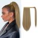 FESHFEN Straight Ponytail Extension Natural Long Ponytails Wrap Around Clip in Pony Tails Hair Piece Synthetic Hairpieces for Women Girls Blonde 16 inch 16 Inch (Pack of 1) Blonde 24#-Wrap Around