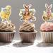 Cake Topper for Easter | Cartoon Paper Bunny Cupcakes Toppers Seasonal Decors for Spring Party for Photo Wall Candy Box Cupcakes Photo Booth Background Cemeli - Buy Online on GoSupps.com