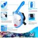 Kids Full Face Snorkel Mask Set - 180 Panoramic View, Anti-Leak/Anti-Fog, Blue - Safe & Foldable Snorkeling Gear for Kids/Adults - Buy Online on GoSupps.com