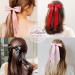 Silky Satin Hair Bows 6PCS - Ribbon Ponytail Holder Clips for Women, Girls, Teens, and Kids - Buy Online on GoSupps.com