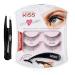Ashes Double Pack No. 03 False Eyelash Starter Kit With Easy-Angle Applicator Reusable Hair Black Eyelashes Natural Look & Volume - With Eyebrow Tweezers Eyelashes Extension Kit 1-Pack