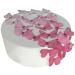 Pre -cut pink butterflies edible rice/wafer paper cupcake cake dessert topper birthday celebration wedding baby party children party decorations (pink) rose