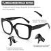 DOOViC Blue Light Filter Glasses for Women | Oversized Modern Reading Glasses JS028 - 2.5x Black - Buy Online on GoSupps.com