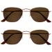 Opulize sky sun readers glasses 2 Pack thin edge metal frame in classic shape scratch-resistant tinted lens UV400-protection gold brown men women SS95-9 +2.50 +2.50 diopters ros gold