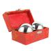 Besportble 1 set Baoding iron ball Chinese baoding balls Sport toys Hand massage ball Exercise training ball Chinese massage balls Handmilling ball metal health care box 5x5x5cm silver