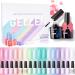 Gellen Gel Nail Polish Kit - 18Pcs Candy Pastels Nail Polish Set With Top Base Coat, Popular Macaron Nail Art Solid UV Nail Gel Polish Starter Kit, Home Salon Gel Manicure Lovely Pastels