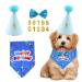 4-Piece Set Pet Birthday Party Supplies Dog Triangle Scarf Birthday Hat Dog Bow Tie Gold Powder Digital Patch Pet Party Celebration Decor for Small Medium Large Pets (Blue)