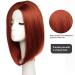100% Human Hair Short Bob Wig - Red Straight Side Part Women's Full Wig - Buy Online on GoSupps.com