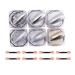 Chrome Nail Powder 6 Boxes Aurora Magic Mirror Effect Nail Powder Dust Manicure Pigments Holographic Nail Glitter Sequins for DIY Nail Art Design Decoration (Silver)