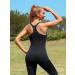 ATTRACO Ribbed Tank Top with Built-In Bra | Racerback Scoop Neck Athletic Top - Black - Large - Buy Online on GoSupps.com