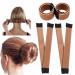 Glamza Women's Magic Hair Bun Snap Styling Donut Former French Twist Band Maker (Light Brown)