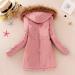 Shop Hehiy Ladies Winter Coat - Warm Quilted Long Jacket with Removable Hood | Waterproof Parka in Cream & Pink for Women - Buy Online on GoSupps.com