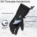 Yobenki Ski Gloves - Warm 3M Thinsulate Snowboard Gloves for Men with Touchscreen | Winter Outdoor Gear (-34 /-30 ) - Anti-Rolling Black L - Buy Online on GoSupps.com