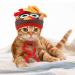 Legendog Cat Costume Turkey Hat Halloween Thanksgiving Party Handmade Crochet Pet Turkey Headgear Costume for Small Dog Kittens Brown
