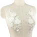 White 3D Pearl Organza Embroidered Lace Flower Appliques - 1 Pair for Wedding Dress & Craft DIY - Buy Online on GoSupps.com