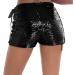 Duohropke Women's Metallic Hot Pants - High Waist Sequin Glitter Shorts for Dance Sport Disco & Carnival - S02 Black - Buy Online on GoSupps.com