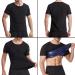 Men's Short Sleeve Sauna Shirt for Weight Loss | Sweat Body Shaper Vest for Gym Exercise - Black-Blue XL - Buy Online on GoSupps.com