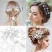 10 Pieces Wedding Rhinestone Clip Bride Hair Comb Set Bridal U Shaped Pearl Hair Clip Crystal Silver Hair Pins Flower Clip Head Pieces Pearl Wedding Hair Vine for Bride Bridesmaid Hair Accessories
