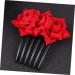 Didiseaon 1pc Red Rose Hair Comb Pearl Hair Pin Red Rose Flower Hair Comb The Rose for Women Floral Comb Hair Combs for Women Barrettes for Women Bride Wedding Headgear - Buy Online on GoSupps.com