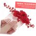 DOITOOL Red Rose Flower Hair Clip Comb Artificial Pearl Hair Comb Red Rose Hair Clip Bridal Accessories Chinese Style Hair Accessories Tiara Floral Hairpin Dress Flowers Bride - Buy Online on GoSupps.com