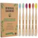 Toothbrushes BPA Free Soft Bristles 6 Pack Biodegradable Eco-Friendly Sustainable Natural Bamboo Charcoal Tooth Brush for Dental Hygiene Gum Care Ergonomics 6 PCS