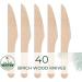 Palm Naki Birchwood Knives (40 Pack) - Eco-Friendly Disposable Cutlery | Compostable & Biodegradable Dinnerware - Buy Online on GoSupps.com