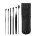 The Most Professional Ear Cleaning Master in 2023 Earwax Cleaner Tool Set 6 Pcs Ear Pick Earwax Removal Kit Stainless Steel Ear Canal Removal Tool Portable Keychain PU Leather Storage Case (Black)