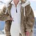 Hanxiulin Women's Fleece Plush Jacket - Warm Long-Sleeved Winter Coat - Casual Slim Fit in Khaki - Buy Online on GoSupps.com