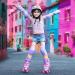 Hozzen Kids Roller Skates for Girls - Adjustable LED Light Up Unicorn Pink Skates (9C-6Y) with Storage Bag - Beginner Toddler Skates M (7.9-8.8IN) - Buy Online on GoSupps.com