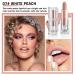 2PCS Nude Matte Lipstick Set - Velvety Smooth Non-Stick Cup Lip Stain & Lip Gloss - Perfect Makeup Gift for Women - 607 White Peach - Buy Online on GoSupps.com