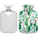NAANLE 1L Hot Water Bottle with Cactus Flower Cover - Pain Relief & Heat Therapy for Menstrual Cramps - Transparent Water Bottle for Hand/Foot Comfort - Buy Online on GoSupps.com