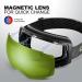 Odoland Magnetic Interchangeable Ski Goggles | Large Spherical Frameless Snowboard Goggles | Black Frame Green Lens VLT 35% - Buy Online on GoSupps.com