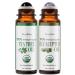 BodyJ4You Tea Tree + Eucalyptus Essential Oil Roll On Duo - 100% USDA Organic MCT Coconut Oil - Black Obsidian and Fluorite Stone Rollers - Spots Cuticles Feet Scalp - Breathwork Temples Chest Wrist -
