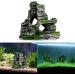 2PCS Aquarium Rock Cave Decoration with Green Grass | Resin Fish & Shrimp Hiding Accessories | Mountain View 11x9x11cm & 10x5.5x10cm - Buy Online on GoSupps.com