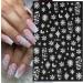 8 Sheets Christmas Nail Art Stickers Decals Self-Adhesive White Snowflakes Winter Nail Supplies Nail Art Design Decoration Accessories Glitter White & White - Buy Online on GoSupps.com