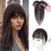 NAYOO Bangs Hair Clip 100% Real Human Hair Toppers 360 3D Cover Clip in Bangs Hair pieces Wispy Bangs for Women Hair Extensions Clip on French Bangs for Daily Wear(Brown Black) 3D French Bangs Brown Black