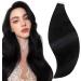 Runature tape extensions real hair black 55cn long human hair real hair tape extensions natural black real hair 20 pieces 50g extensions real hair tape color #1b 55.88 cm #1b