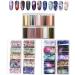 30 Colors Nail Foil Transfer Sticker Kalolary Big Size Holographic Flower Starry Sky Metallic Nail Art Stickers Tips Wraps Foil Transfer Adhesive Glitters DIY Nail Decoration(10 rolls each box.)