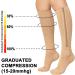 Evolyline Zipper Compression Socks - 2 Pairs, 15-20 mmHg, Closed Toe, Graduated Support - Beige L-XL - Ideal for Varicose Veins, Pregnancy, Travel - Buy Online on GoSupps.com