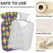 Mardi Gras Hot Water Bottle with Cover - 1L Heat Bottle for Pain Relief Headache & Back Pain - Buy Online on GoSupps.com