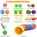 Malier Cat Toys Set - Interactive Collapsible Cat Tunnels, Feather Toy, Crinkle Balls - for Indoor Cats, Kittens, and Small Pets - A-Rainbow - Buy Online on GoSupps.com